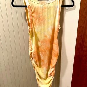 Tie dye orange bodycon dress